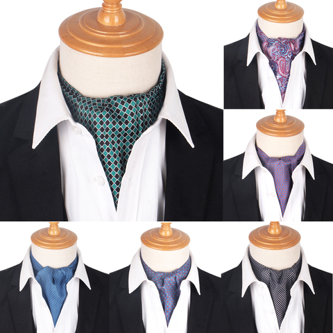 New Print Paisley Men Cashew Tie Wedding Formal Cravat Ascot Scrunch Self British Gentleman Polyester Soft Neck Tie Luxury ► Photo 1/6