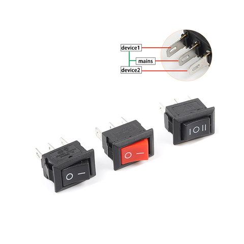 3 Pin10X15mm KCD11Mini SPST 2/3 Position Snap-in Boat Rocker Power Switches  ON-ON/ON-OFF-ON 3A/250V Push Button Switch ► Photo 1/6