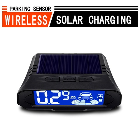 Car wireless parking parktronic auto blind sensors kit Solar charging LCD display detector  assistance backing Reversing radar ► Photo 1/6
