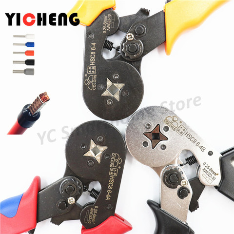 HSC8 6-4 European tubular insulated terminal crimping pliers needle cold crimping terminal crimping pliers ► Photo 1/6