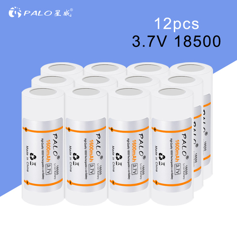 PALO 18500 battery 3.7v lithium rechargeable 18500 battery 1600mah battery rechargeable ► Photo 1/4