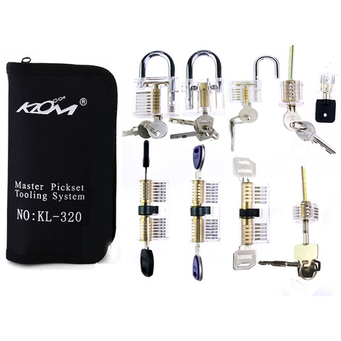 Klom 32pcs Lock Pickset Tools Remove Hand Tools with 9pcs Transparent Practice Lock Opener Kit,Professional Locksmith Training ► Photo 1/6