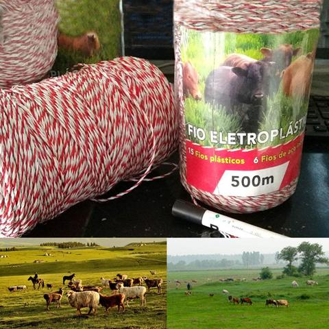 500m Electric Fence Poly Wire Ultra Low Resistance Hot Poly Rope 2mm Red White Polywire With Steel For Farm Horse Sheep Fencing ► Photo 1/6