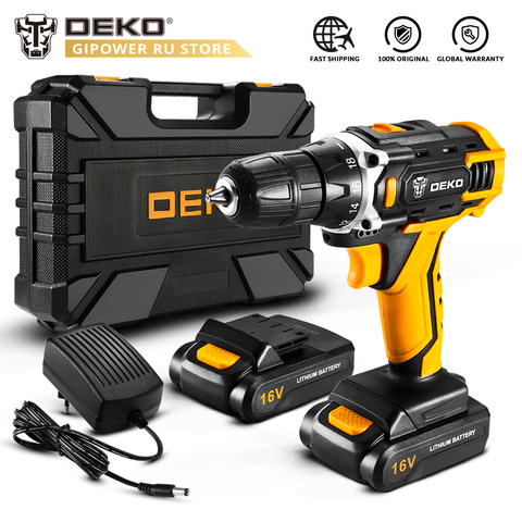 DEKO New Loner 16V DC Cordless Drill with Lithium Ion Battery Pack Home DIY Electric Screwdriver LED Mini Wireless Power Driver ► Photo 1/6