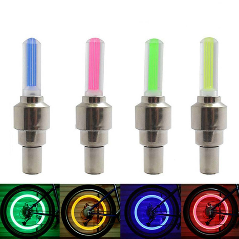 2PCS Bicycle Bike LED Lights Tire Valve Cap Flashlight Auto Car Motorcycle Tire Air Valve Wheel Spokes Light Bike Accessories ► Photo 1/6