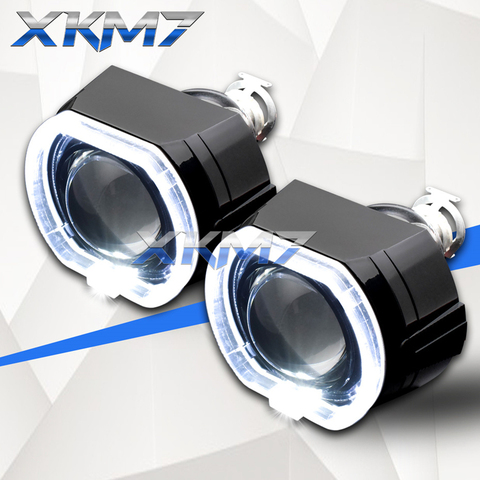 Auto Car Lenses H4 H7 Bixenon Projector Headlight Angel Eyes 2.5 Lens LED Running Lights For Car Accessories Tuning H1 HID Bulbs ► Photo 1/6