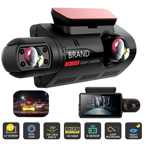 FHD Car DVR Camera New Dash Cam Dual Record Hidden Video Recorder Dash Cam 1080P Night Vision Parking Monitoring G-sensor ► Photo 1/6