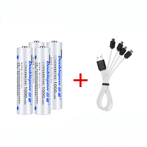 Original 1.5V AAA rechargeable battery 1000mWh USB rechargeable lithium battery fast charging via Micro USB cable ► Photo 1/6