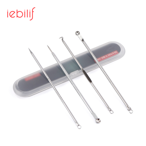 4pcs Stainless Steel Blackhead Comedone Acne Pimple Belmish Extractor Vacuum Blackhead Remover Black Dots Cleaner Beauty Tool ► Photo 1/6