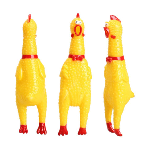 Yellow Rubber Pet Squeaky Toy Screaming Chicken Pet Supplies Pet Dog Chew Toy