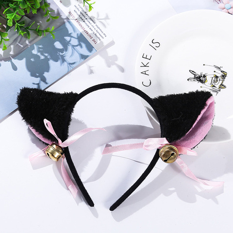 3 Colors Beautiful Masquerade Halloween Cat Ears Cosplay Cat Ear Anime Party Costume Bow Tie Bell Headwear Headband Anime ► Photo 1/6