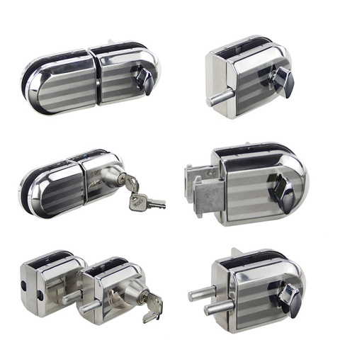 Glass Door Lock Stainless Steel Single Swing Hinged Frameless Push Sliding Door Locks Stainless Steel Anti Theft Security Lock ► Photo 1/6