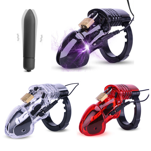 SM Electro Shock Cock Cages Electro Shock CB6000 Chastity Device Electro Shock Male Lock With Cock Ring SM Sex Toys For Men Gay ► Photo 1/6