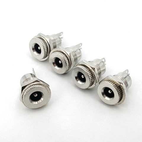 10Pcs Brass 5.5 x 2.1mm DC Power Female Jack Socket Panel Mount Connector ► Photo 1/1