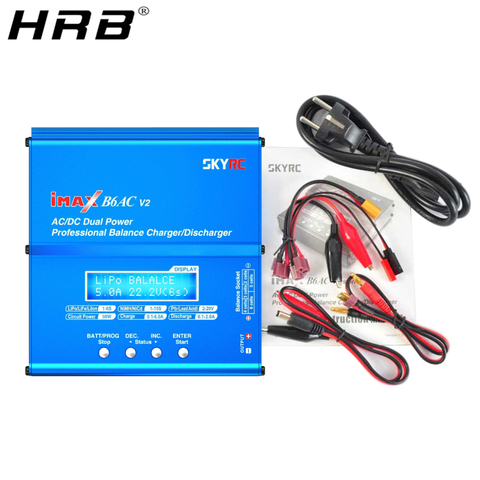 Skyrc iMAX B6AC V2 Battery Balance Charger Lipo NiMH Discharger RC Parts Charging T Plug XT60 Alligator Clip Wire Cable B6 AC DC ► Photo 1/6