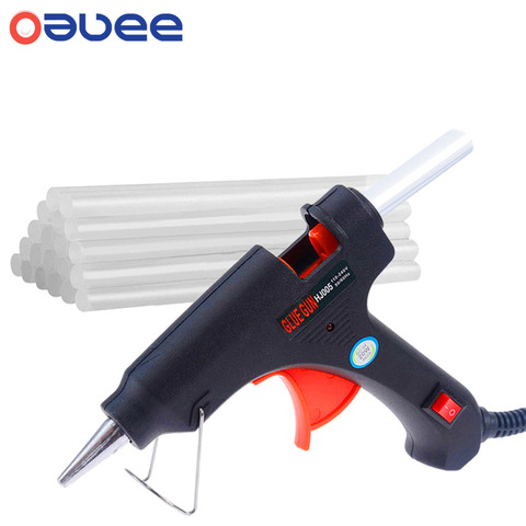 Oauee 20W Melt Glue Gun with Glue Stick 7mm*110mm Mini Gun Thermo Electric Heat Temperature Tool DIY Glue Gun Repair Set Hot ► Photo 1/6