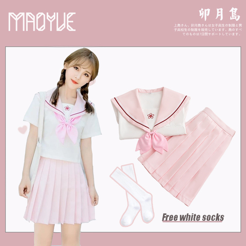 Sakura light pink Japanese school uniform skirt JK uniform Class uniforms Sailor suit College wind Suit Female Students uniforms ► Photo 1/6