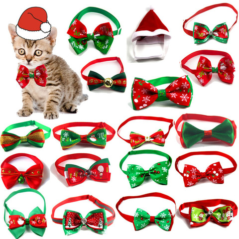 Christmas Holiday Pet Cat Dog Collar Bow Tie Adjustable Neck Strap Cat Dog Grooming Accessories Pet Product Supplies Christmas ► Photo 1/4