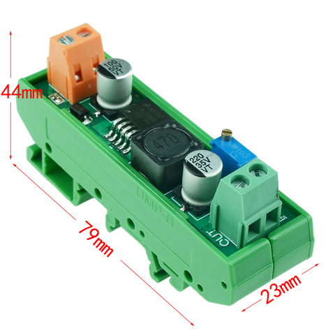 DIN Rail mount LM2596 LM2596S ADJ Power supply module DC-DC Step-down module 5V/12V/24V adjustable Voltage regulator 3A ► Photo 1/4