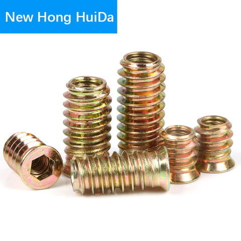 Flanged Hex Socket Drive Head Furniture Nut Zinc Alloy Iron Carbon Steel For Wood Nutsert Insert Nut M6 M8 M10 ► Photo 1/5