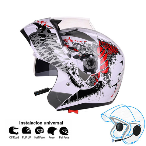 Motorcycle Bluetooth Helmet Flip up Motocicleta Kask BT Casco Moto Double Visors Casque Motor bike Capacete ECE Jiekai ► Photo 1/6