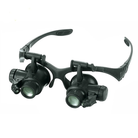 Magnifier 9892G 10X 15X 20X 25X Magnifying Glass Illuminated Loupe LED Lights Headband Repair Magnifier Glasses Lupa Microscope ► Photo 1/6