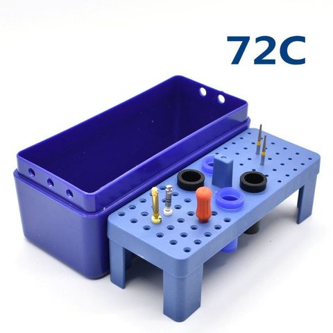 72holes Dental sterilising trays High strength plastic autoclavable endo Box for bur,reamer and gutta percha points ► Photo 1/6