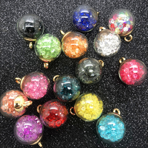 NEW 10PCS 16MM Mini Glass Bottles with Beads Pendant Ornaments Jewelry Making ► Photo 1/1