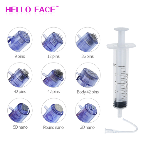 10PCS Microneedle Cartridges And 10 PCS Syringe Tube Screw Suits For 2 in 1 Mini Hydra Gun Mesotherapy Injector Auto Derma Stamp ► Photo 1/6