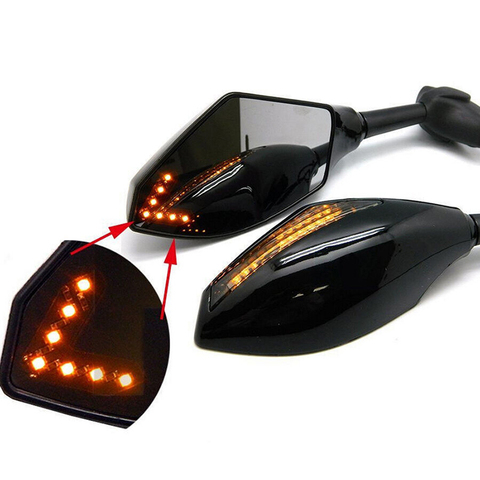 2pcs Clignotants Moto For Honda CBR 250 600 900 1000 RR  LED Turn Signal Indicators Motorcycle Rearview Side Mirrors Retroviseur ► Photo 1/6