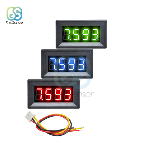 DC 0-100V 0.36 inch 4 Bit 3wires Digital Voltmeter Volt Voltage Meter LED Display Panel Voltage Tester Detector Monitor ► Photo 1/6