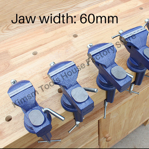 Bench Vise Jaw Width 60mm 360 Degree Swivel Cast Iron Tabletop Vice Multifunctional Heavy Clamp Non-slip Rubber Pad Accessories ► Photo 1/6