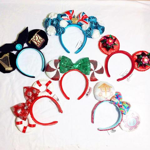 Disney Minnie mickey  sequin Aulani Studs Gold haunted mansion Pan Dulce Concha Gingerbread EARS Headband Cosplay 24 Styles ► Photo 1/6