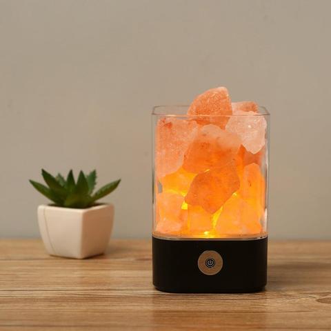 Salt Lamp Himalayan Crystal Salt Stone Lamp Negative Ion Air Purification Lamp Sleep Aid Square Round Lamp ► Photo 1/6