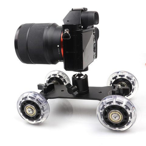 Lightdow  2 in 1 Photograph Rail Rolling Track Slider Skater Table Dolly Car +Q29 Mini Ball Head for DSLR Cameras/Comcorders ► Photo 1/6