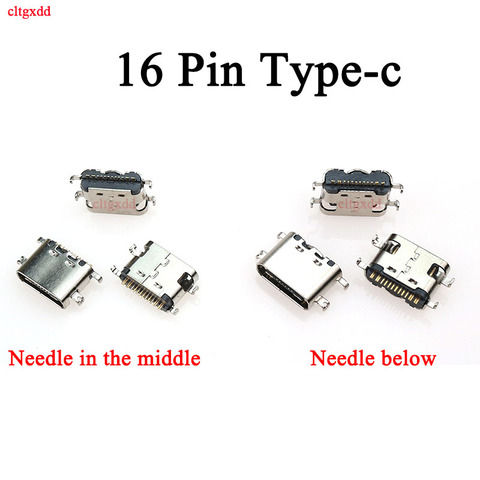 100Pcs Micro USB JACK 3.1 Type-C 16pin usb charging port female connector for Mobile Phone Leagoo OUKITEL WP5000 K6 Lenovo S5 ► Photo 1/6