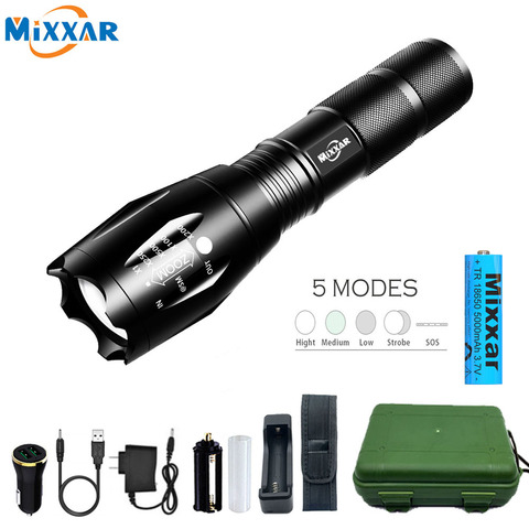 ZK40 EDC Flashlight LED Lantern Tactical LED Torch Waterproof Bicycle Light Camping T6/L2/V6 Zoomable Use 18650 Battery ► Photo 1/6