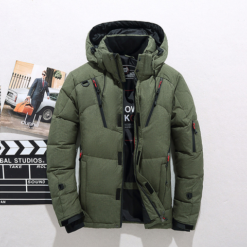 Winter White Duck Thick Down Jacket Men High Quality Windbreaker Hooded Parka Men Casual Outwear Warm Down Jacket Size M-3XL ► Photo 1/6