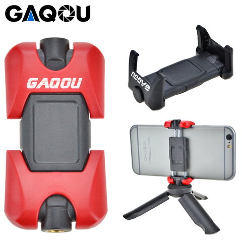 GAQOU Universal Tripod Mount Stand Adapter for Mobile Phone Holder Mini Cell Phone Clipper for iPhone Samsung Smartphone Bracket ► Photo 1/6