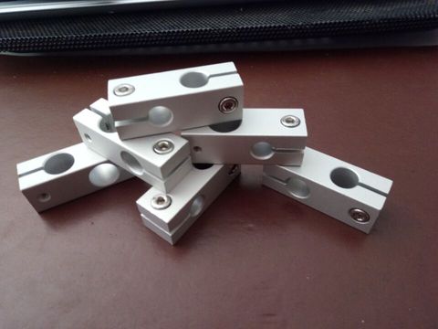 Stainless steel tube cross clamp double-hole connector 8mmx8mm 8mmx10mm 8mmx12mm bearing ► Photo 1/1