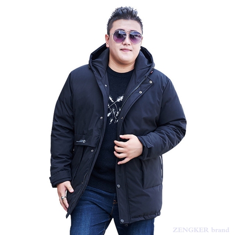 Winter thickened warm down jacket men's extra large 10x hooded loose and fat plus extra size coat 150kg fat man ► Photo 1/5