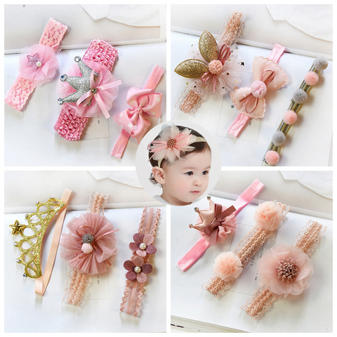 Price history & Review on 3 Pcs/Lot Baby Headband Crown Flower Bows Haarband Baby Girl Headbands Hair Accessories Elastic Hair Band Turban | AliExpress Seller - Simple Happy Life | Alitools.io