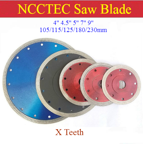 [X teeth] 4'' 4.5'' 5'' 7'' 9'' Turbo diamond saw blade | 105/115/125/180/230 mm Porcelain Tile Ceramic DRY cutting discs ► Photo 1/6