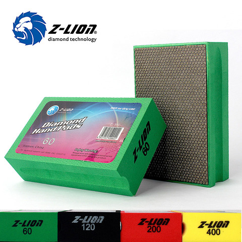 Z-LION Diamond Hand Polishing Pad Foam Backed Glass Polishing Pad Stone Ceramic Tile Grinding Diamond Abrasive Pads ► Photo 1/6