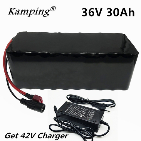 KAM PING 36V 30Ah Electric Bicycle Battery Built-in 20A BMS Lithium Battery Pack 36 Volt 2A Charging Ebike Battery + Charger ► Photo 1/6
