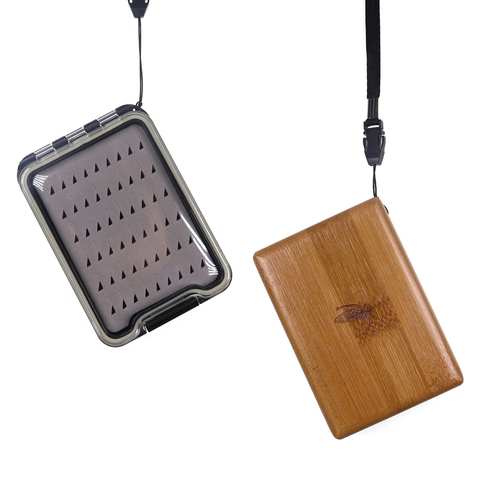 2PCS Bamboo Wood Fly Box Fishing Fly Box for Nymph Tenkara Dry Fly ► Photo 1/6