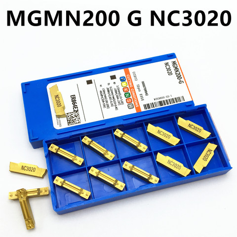 10PCS MGMN200 G NC3020 / NC3030 / PC9030 2mm slotted carbide insert MGMN200-G lathe milling cutter and slotting tool korloy ► Photo 1/6