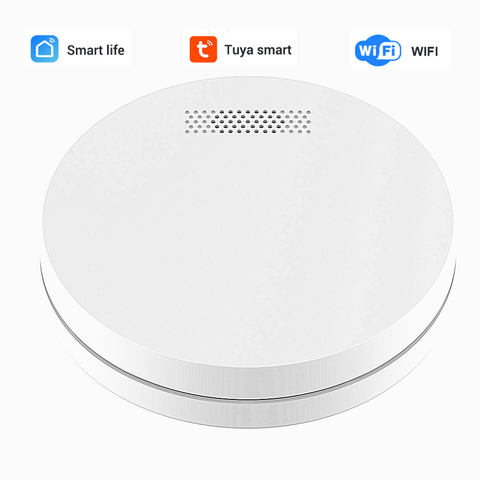 Tuya WIFI Ultra thin Smoke Detector Rauchmelder Home security Photoelectric Smoke Fire detector battery not included ► Photo 1/5