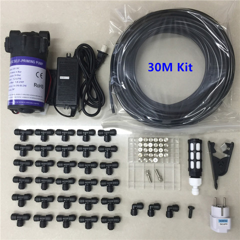 S279 Quality 80PSI DC 24V Quiet Water Pump 30M hose 30pcs injectors for mist cooling system watering kits ► Photo 1/6