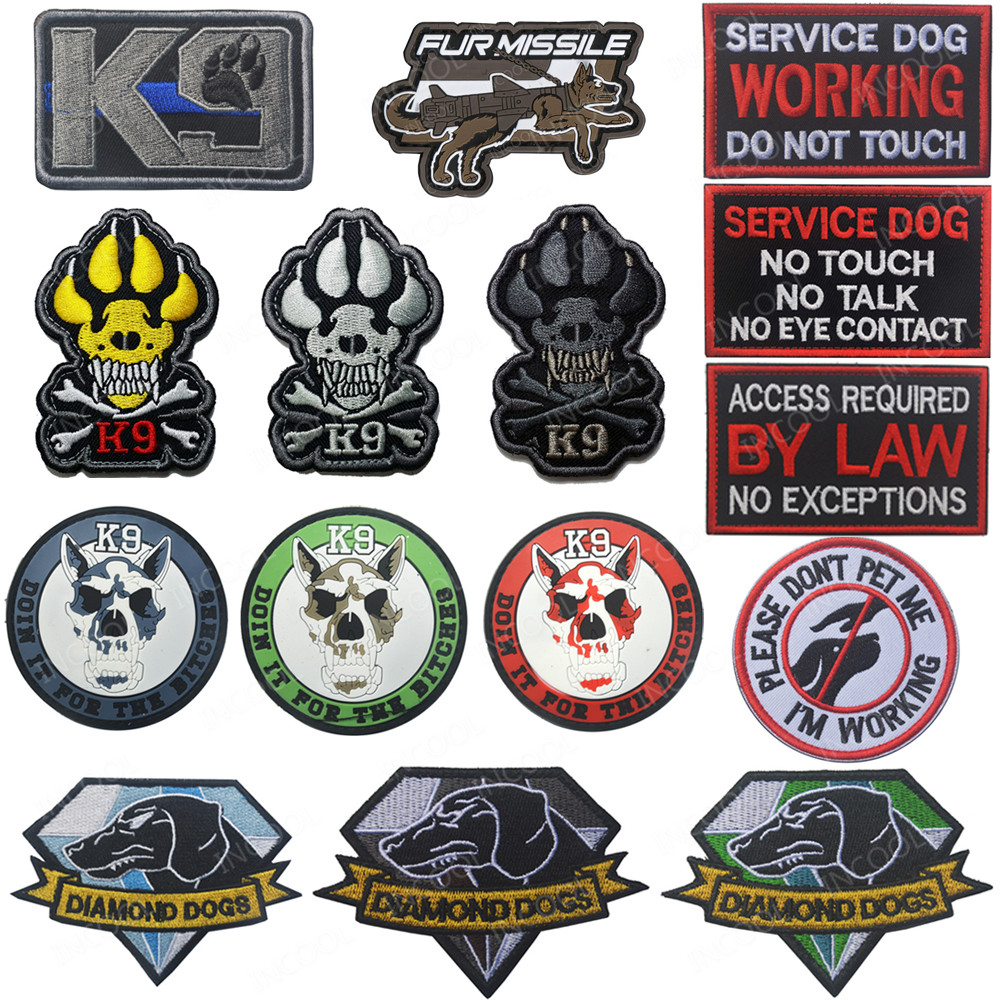 3D Embroidery Patch K9 Service DOG Tactical Army Patches 